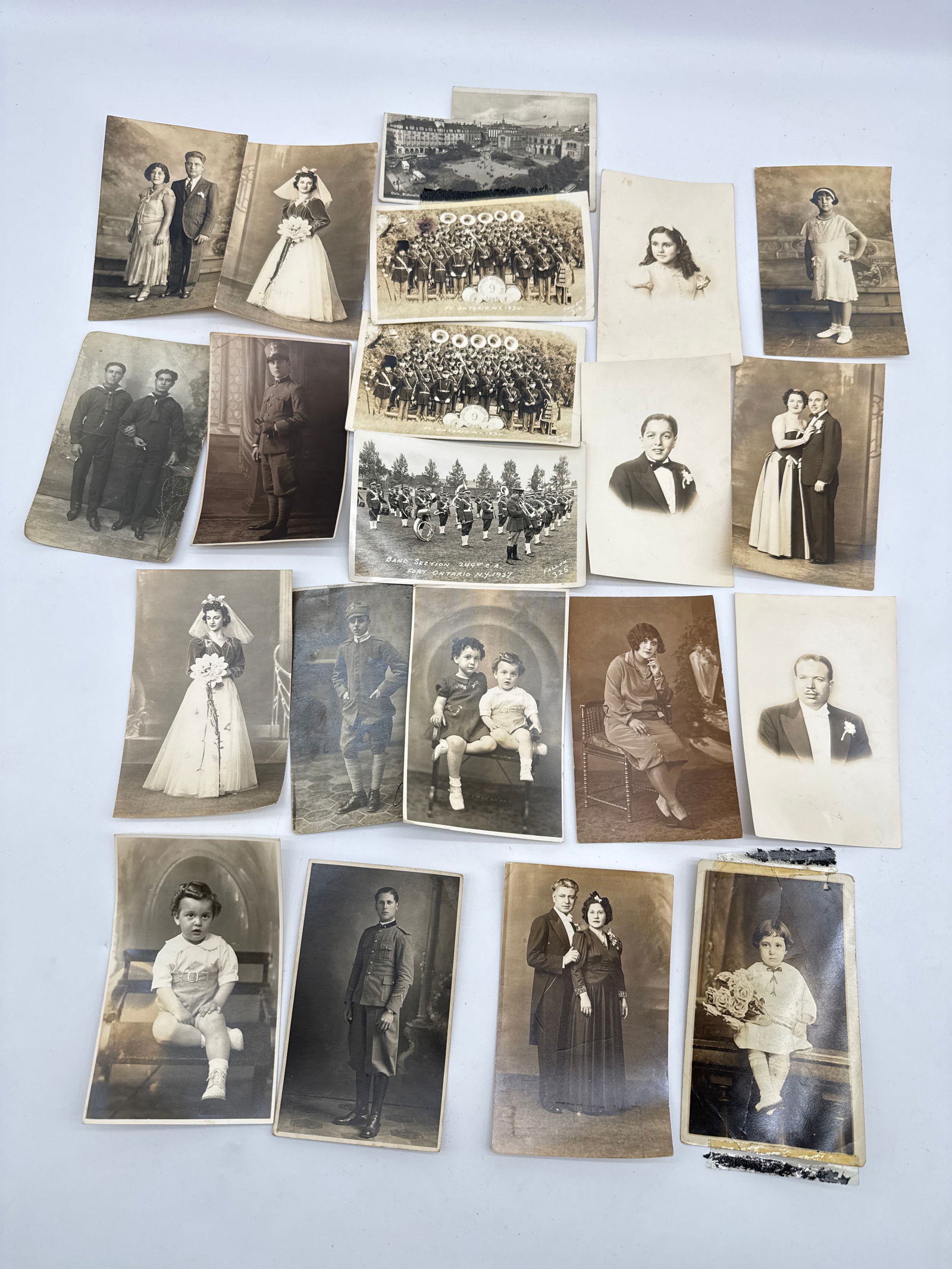 20 Antique Black & White Studio Photographs – Portraits, Military, Wedding & Children - 062 orange (1 of 12)