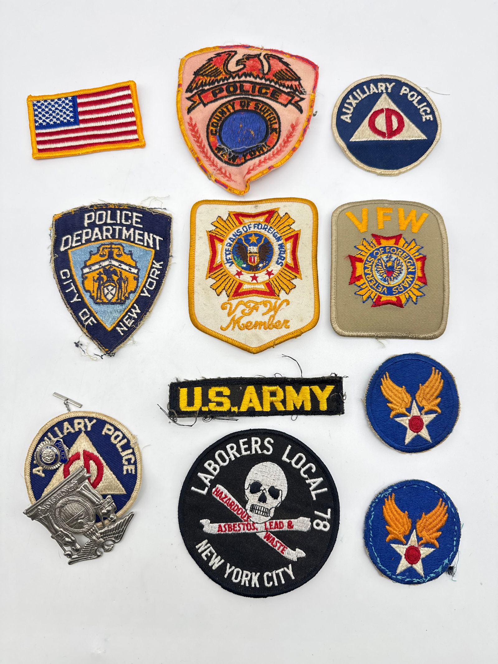 Vintage NYPD, VFW, Military & Labor Union Patches – U.S. Army, Auxiliary Police, Local 78-087 (1 of 7)