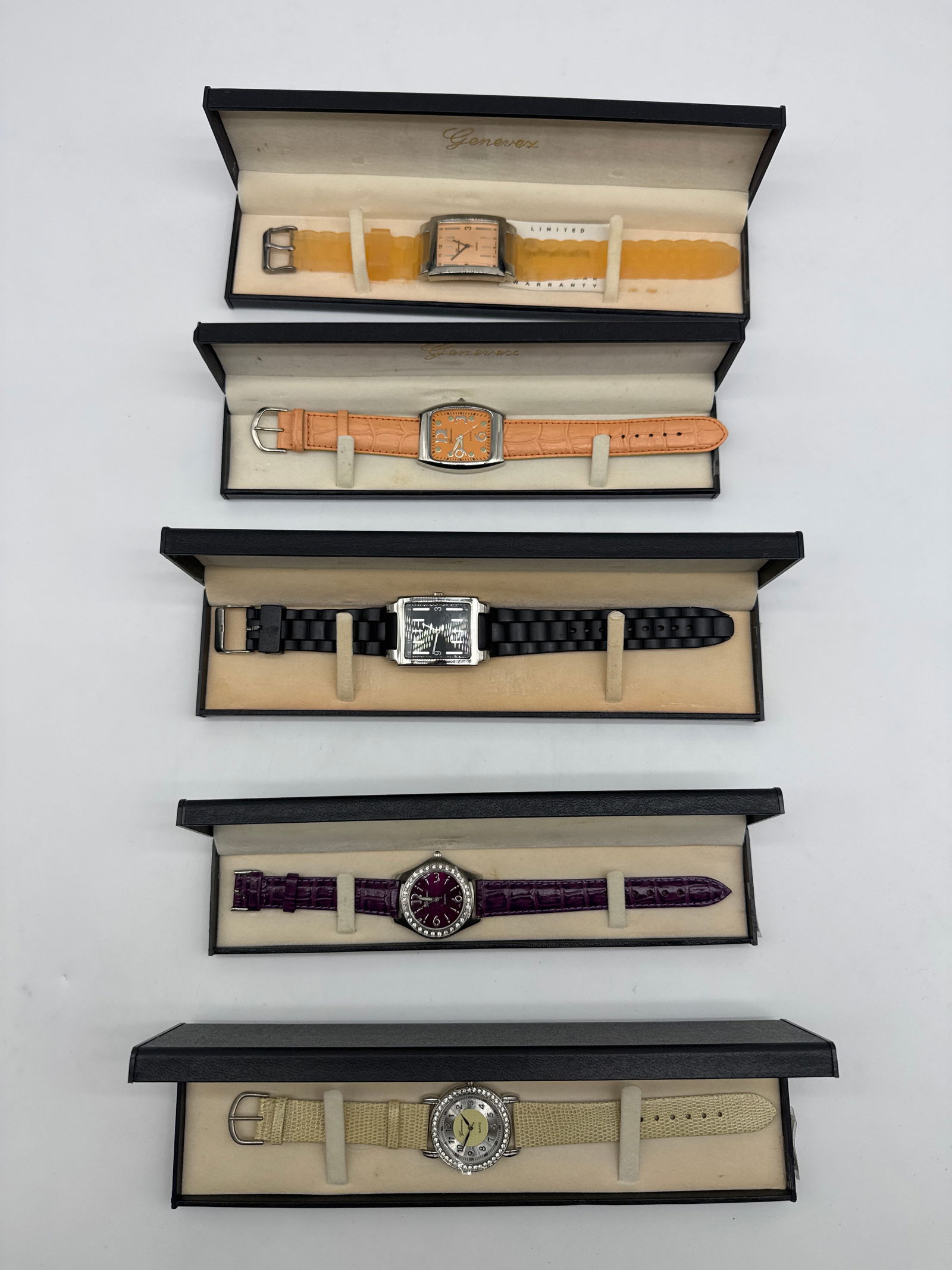 5 Fashion Watches – Genevex Limited Edition, Assorted Styles with Boxes - 095 orange (1 of 5)