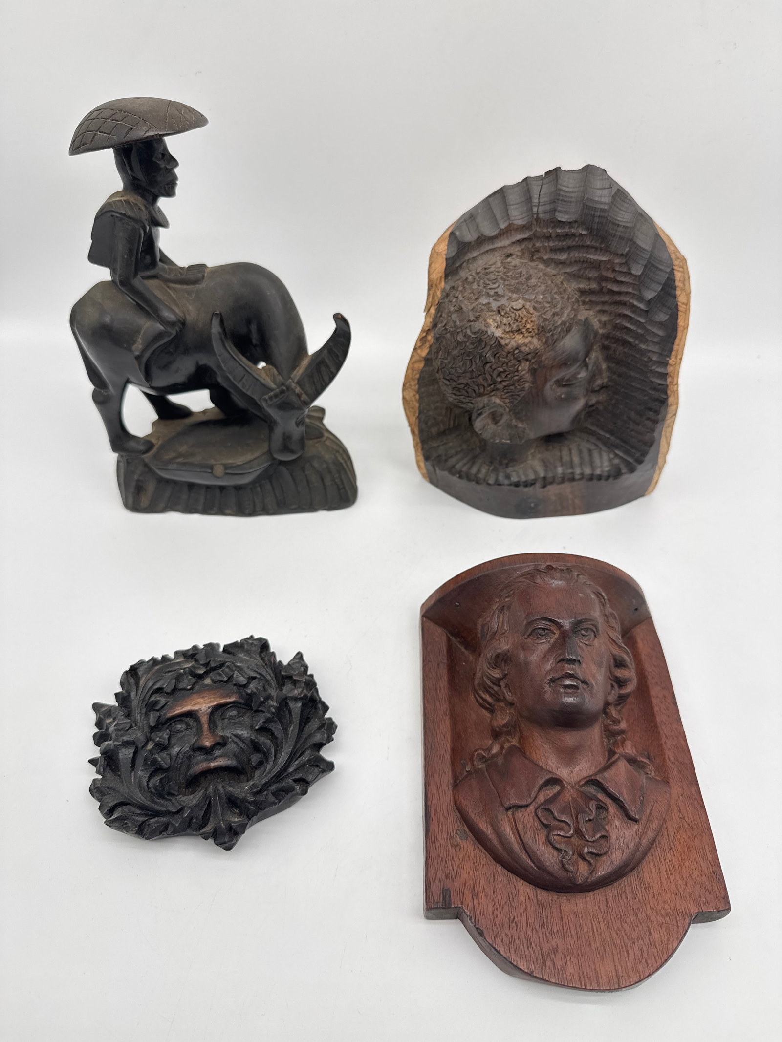 Hand-Carved Wooden Relief Sculptures – Ethnic & Classical Themes -100 orange (1 of 8)
