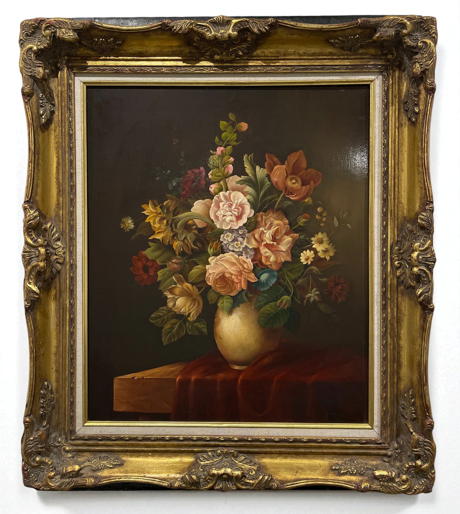 Blaise Vanyi (born in 1941) – Still life with a flowered vase – Oil on panel Classical still (1 of 5)