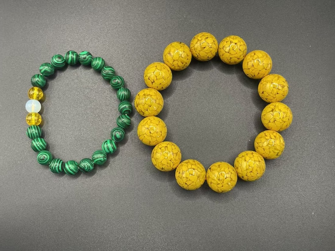 Malachite Bracelet; Realgar Bracelet: Malachite Bracelet; Realgar Bracelet