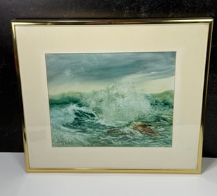 Myke Morton Oil on Board New England Coast Seascape