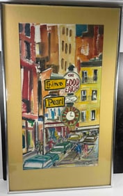 Paul D. Shea Water Color China Town, Boston
