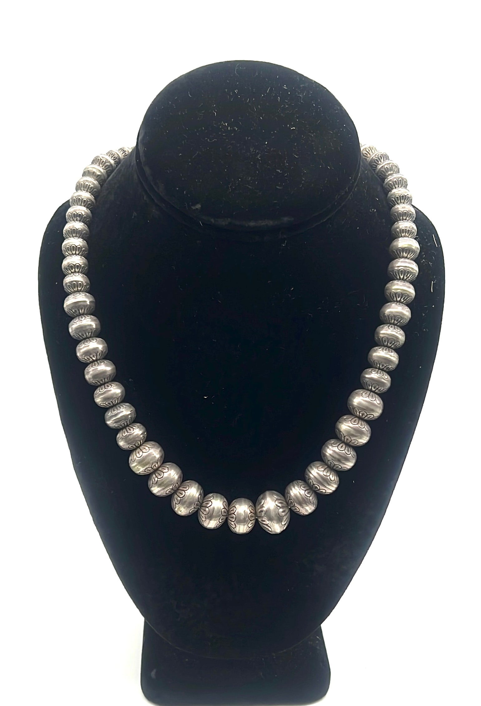 Handcrafted Native American-Inspired Silver Bead Necklace (1 of 3)