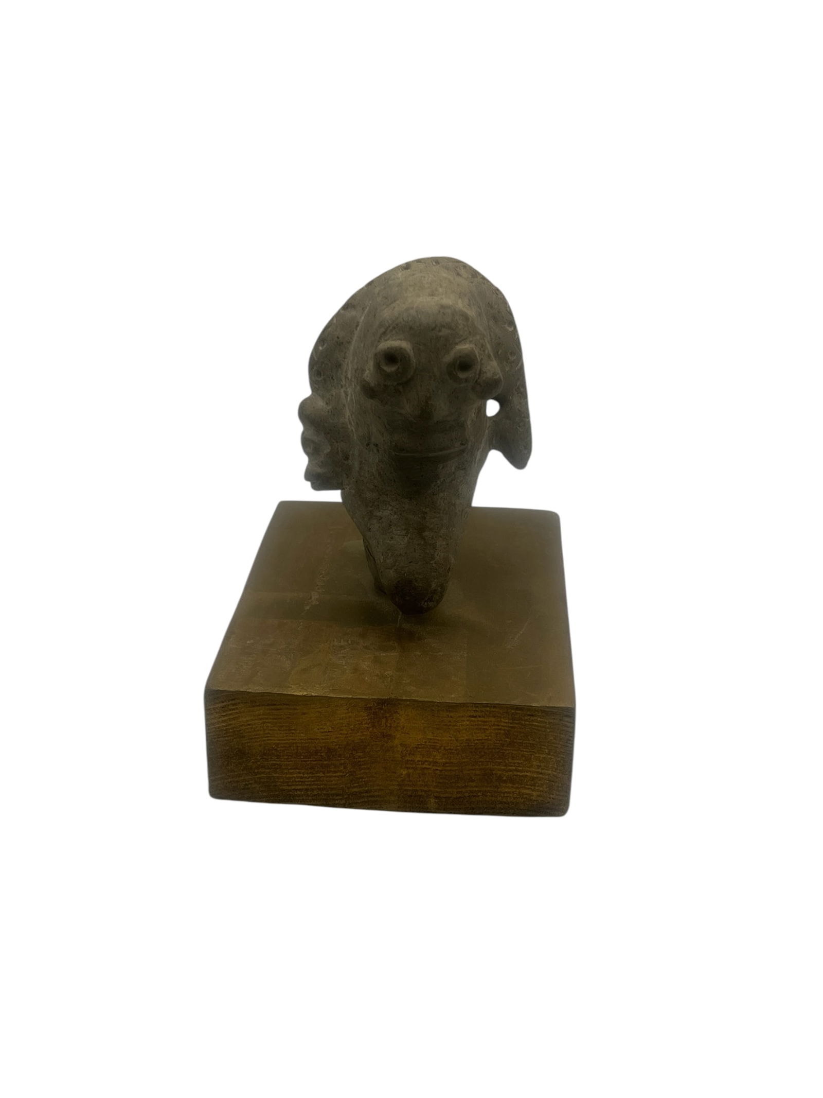 Pre-Columbian Stone Figure Head, Mounted on Custom Base (1 of 5)