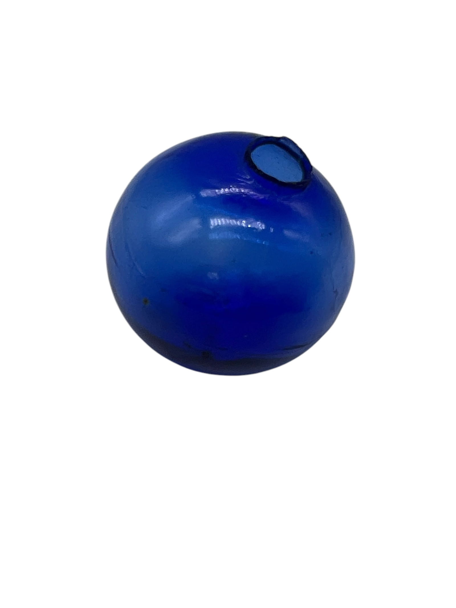 Antique Cobalt Blue Glass Target Ball; Hand-Blown (1 of 3)