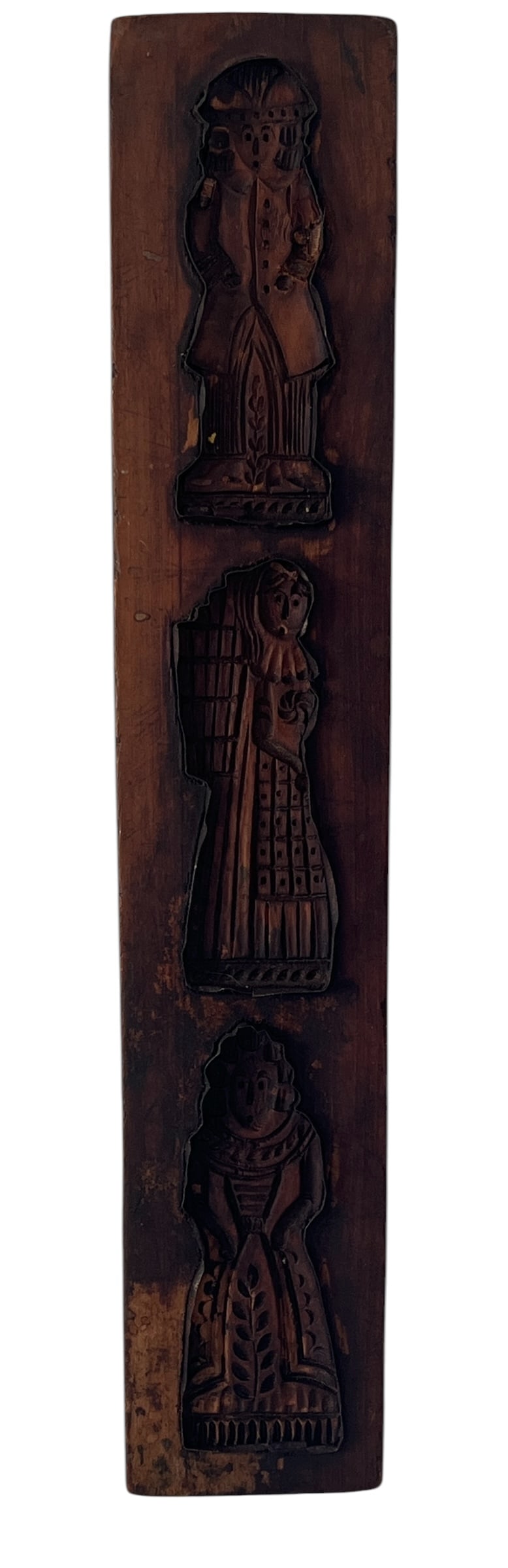 Antique Hand-Carved Wooden Speculaas Cookie Mold with Figural Designs - Culinary History (1 of 3)