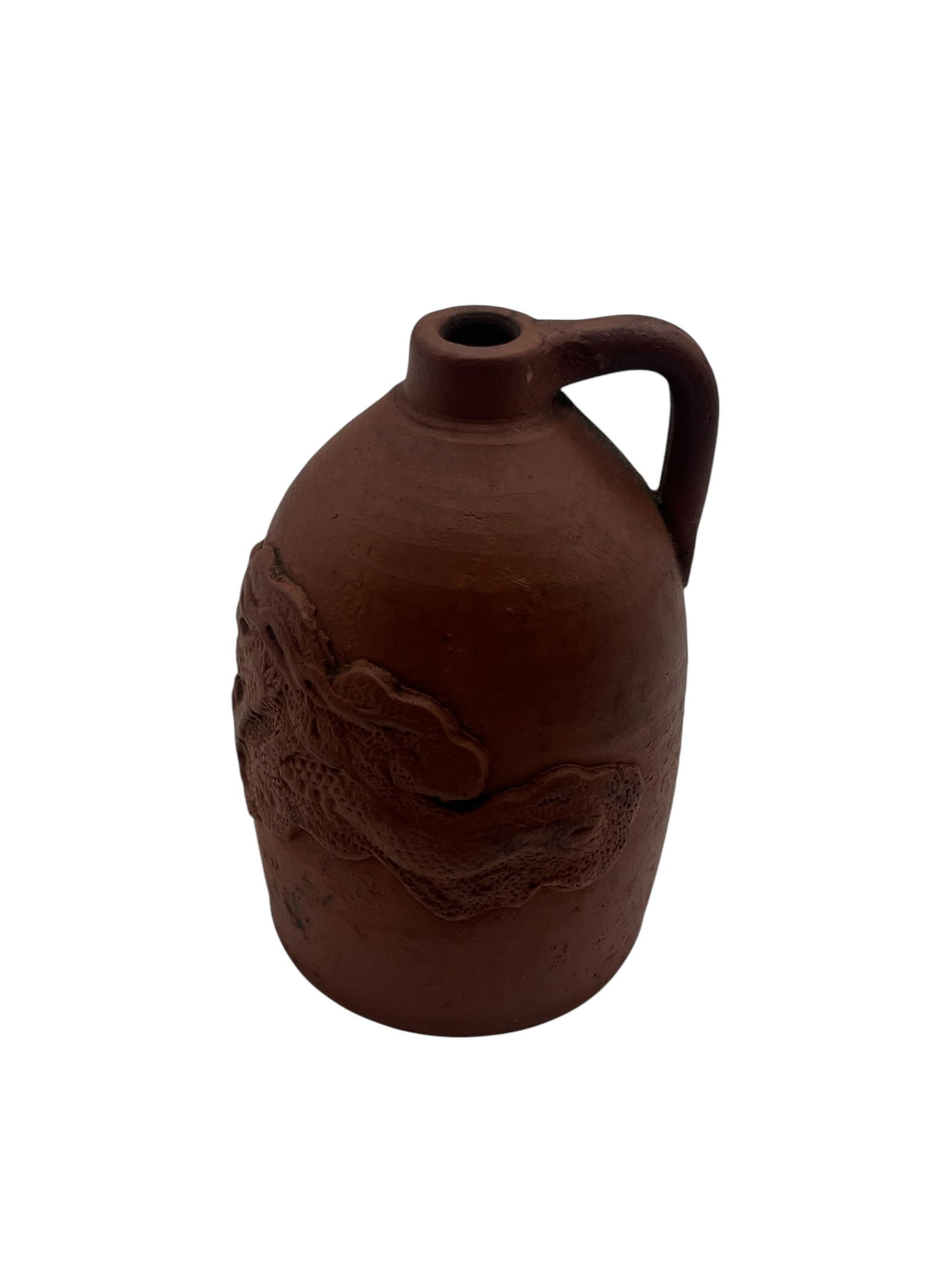 Vintage Tokoname Ware Dragon Jug - Hand-Molded Stoneware with Relief Dragon Design: Discover the rustic charm of this vintage Tokoname ware dragon jug, a testament to the traditional craftsmanship of Japanese pottery. This jug features a hand-molded stoneware body with a distinctive