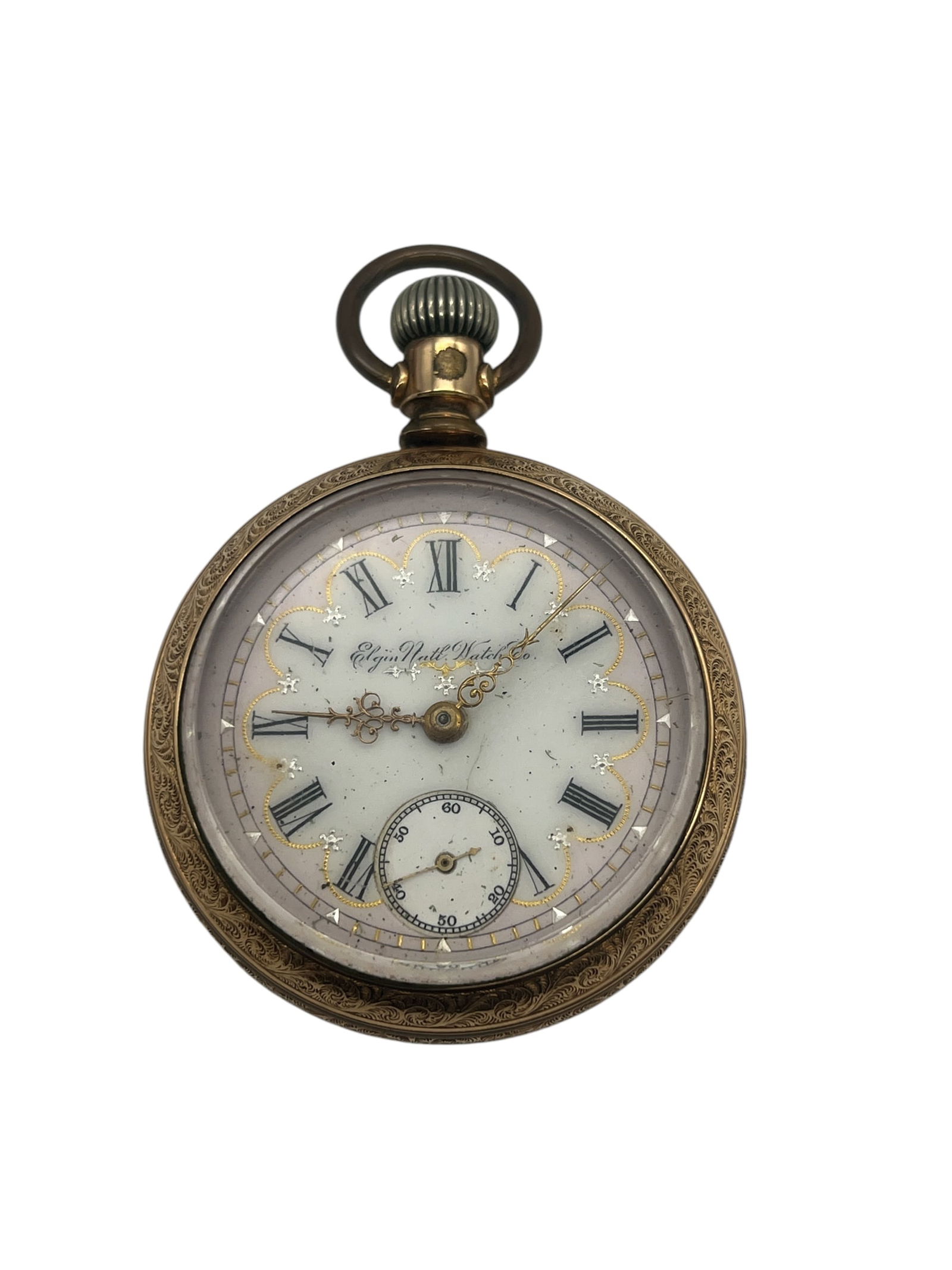 Antique Elgin Fancy Dial Pocket Watch with Sub-Seconds Dial (1 of 4)