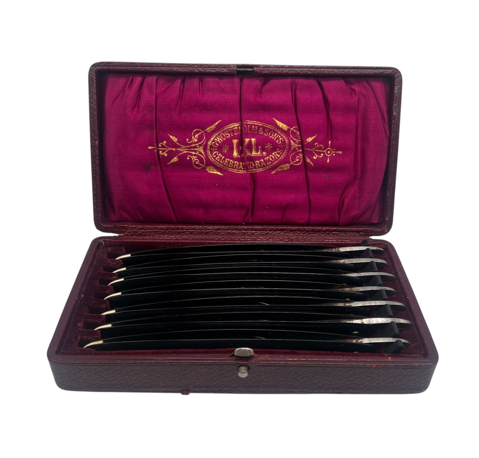 Antique 7-Day Straight Razor Set in Original Velvet-Lined Case (1 of 4)