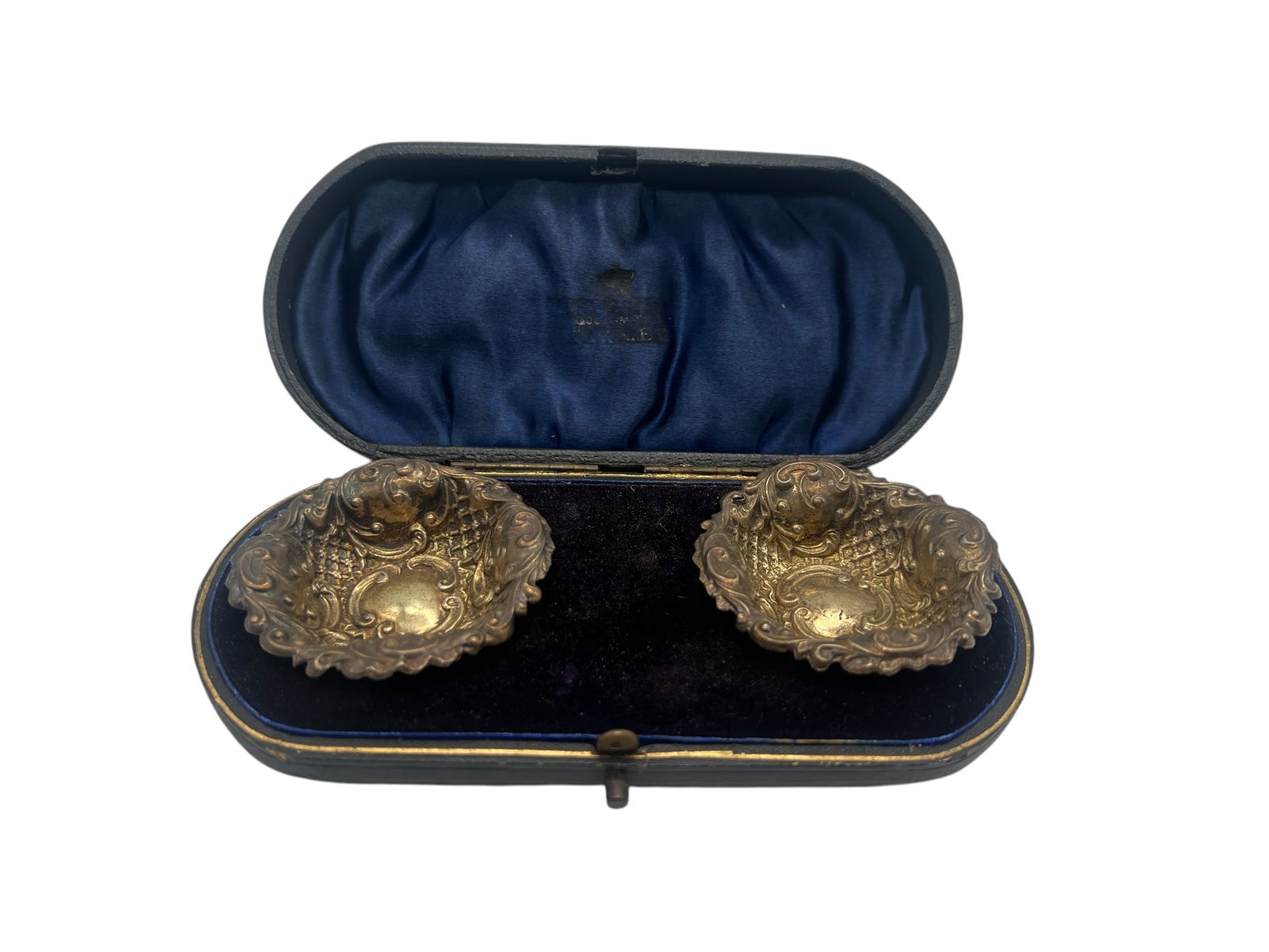 Antique Sterling Silver Salt Cellars in Original Velvet-Lined Case (1 of 5)