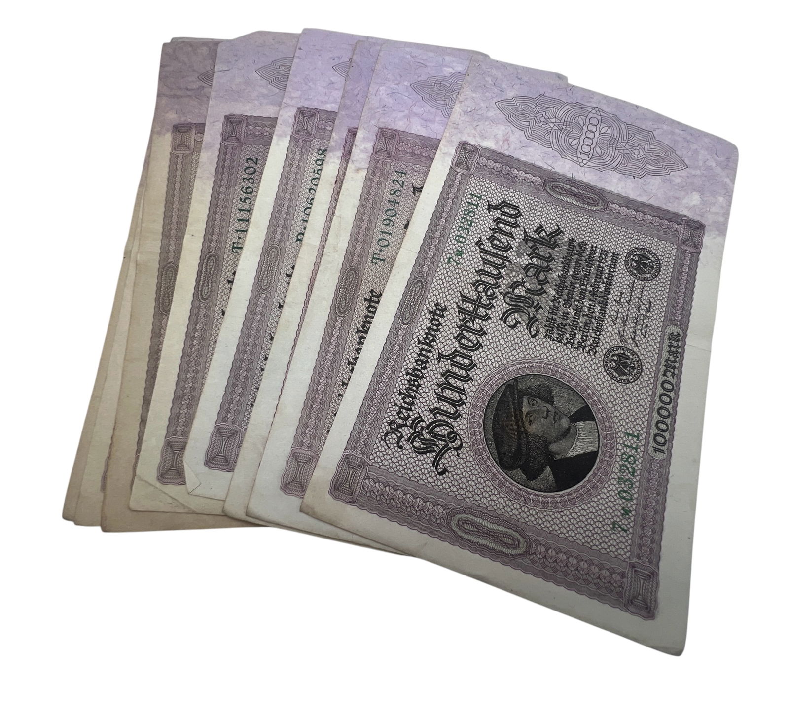 1923 German 100,000 Mark Banknotes - Hyperinflation Era Currency (1 of 2)