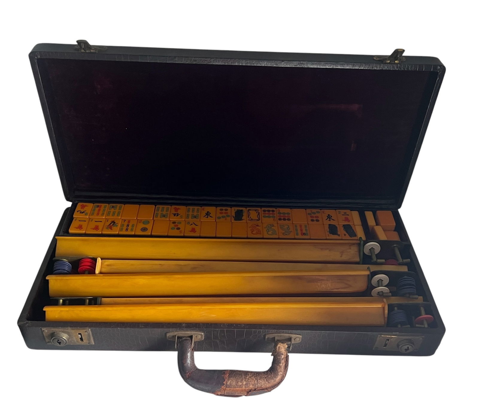 Vintage Bakelite Mahjong Set in Wooden Case (1 of 3)