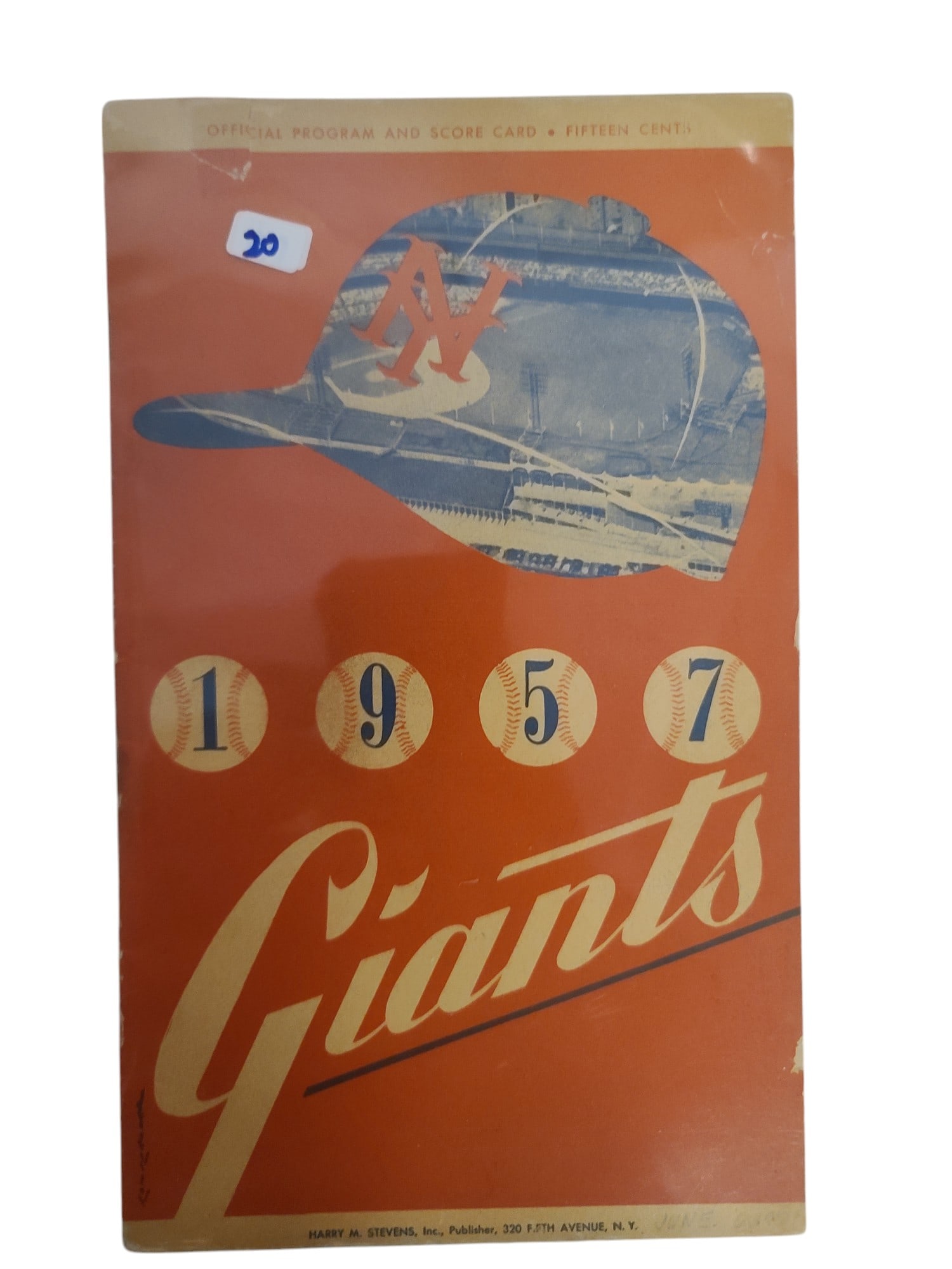 Vintage 1957 New York Giants Offical program and score card (1 of 2)