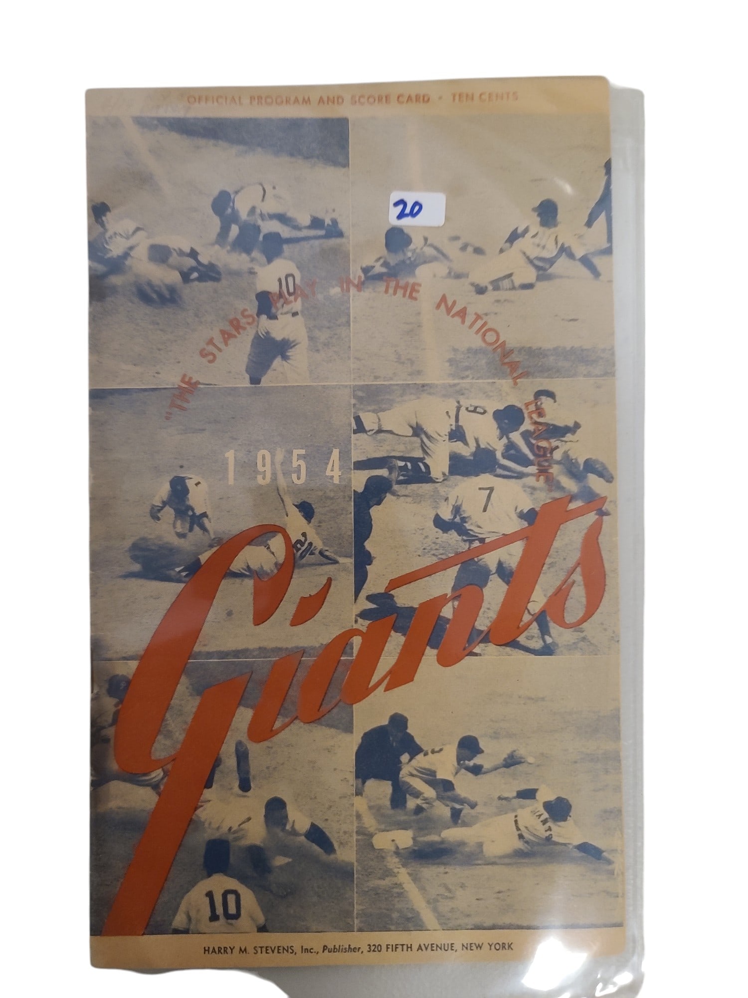Vintage 1954 New york giants offical program and score card (1 of 2)