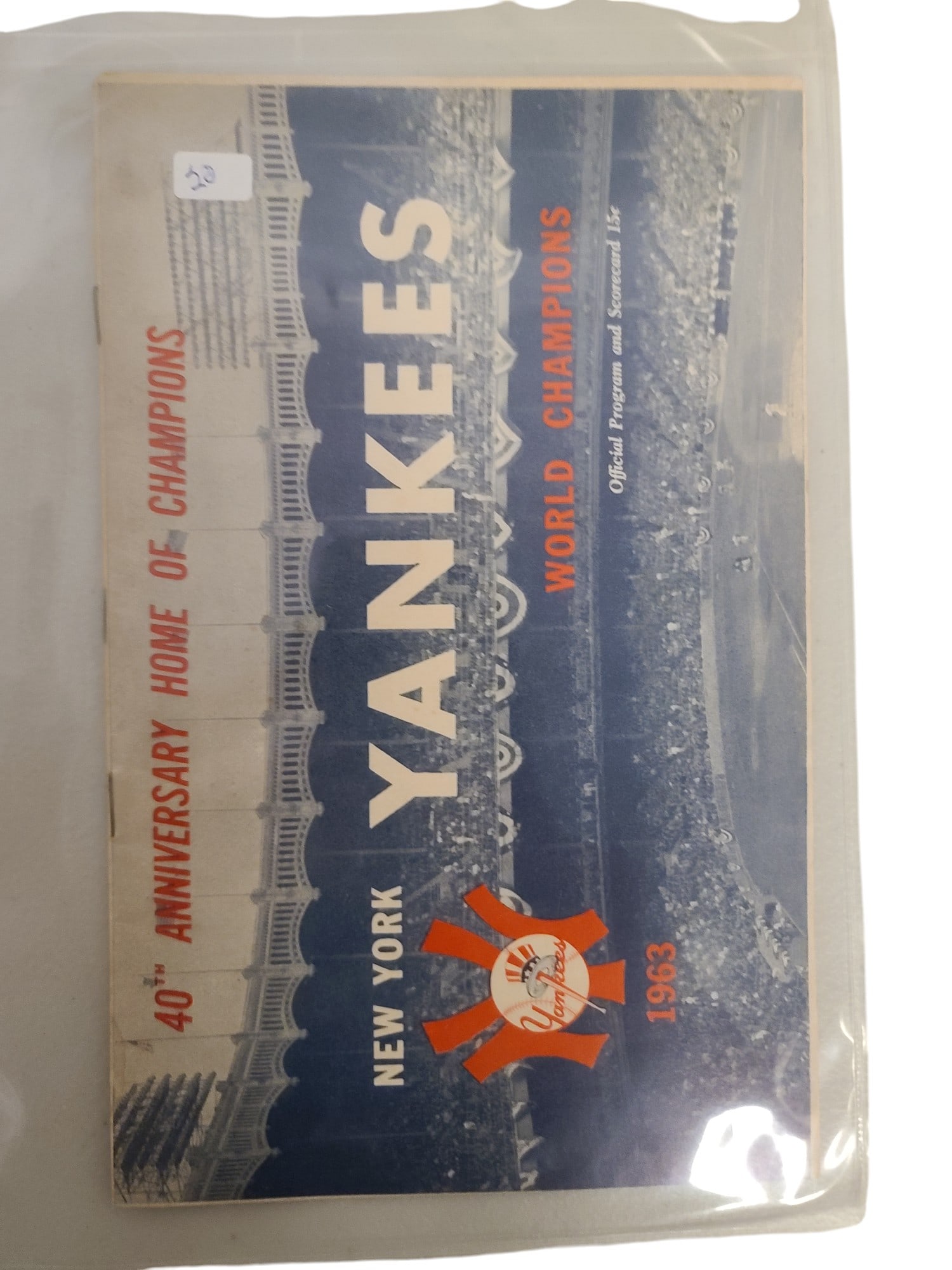 Vintage 1963 new york yankees offical scorecard and program (1 of 2)