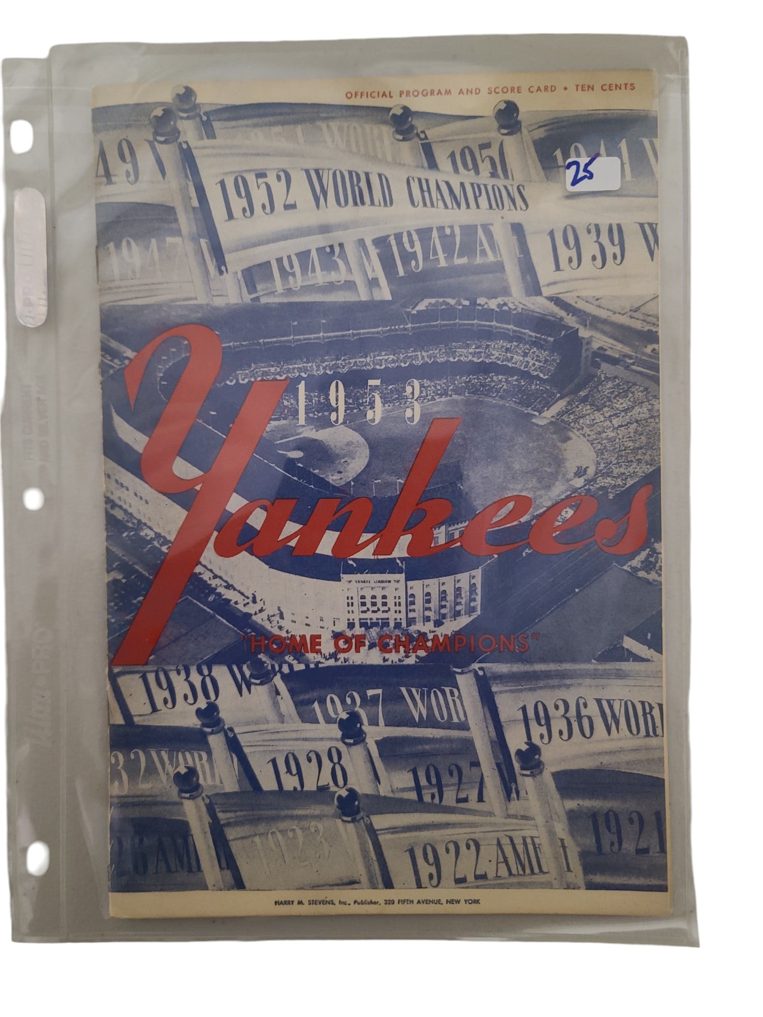 Vintage 1953 new york yankees offical scorecard and program (1 of 2)