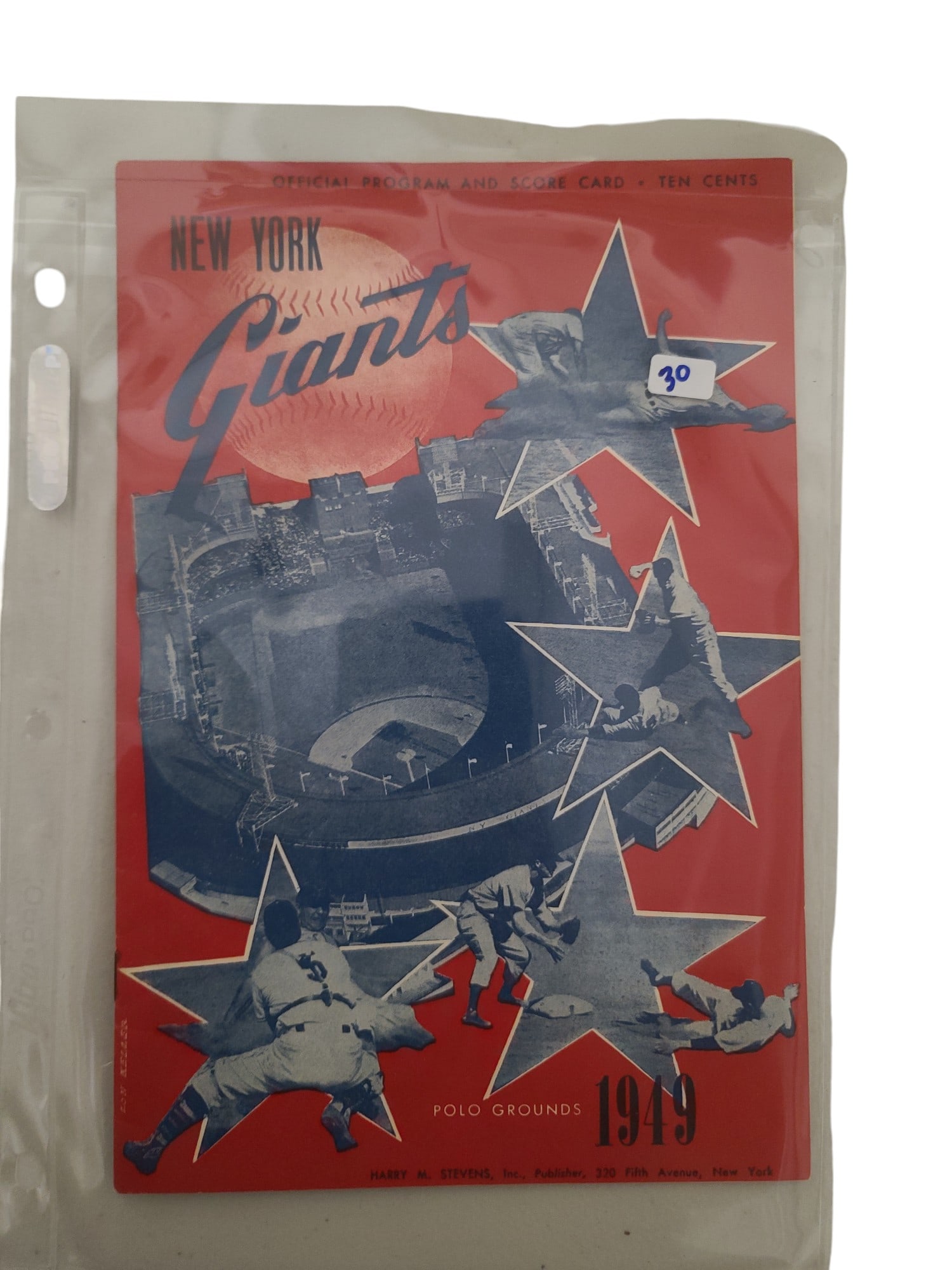 Vintage 1949 new york giants offical program and score card (1 of 2)