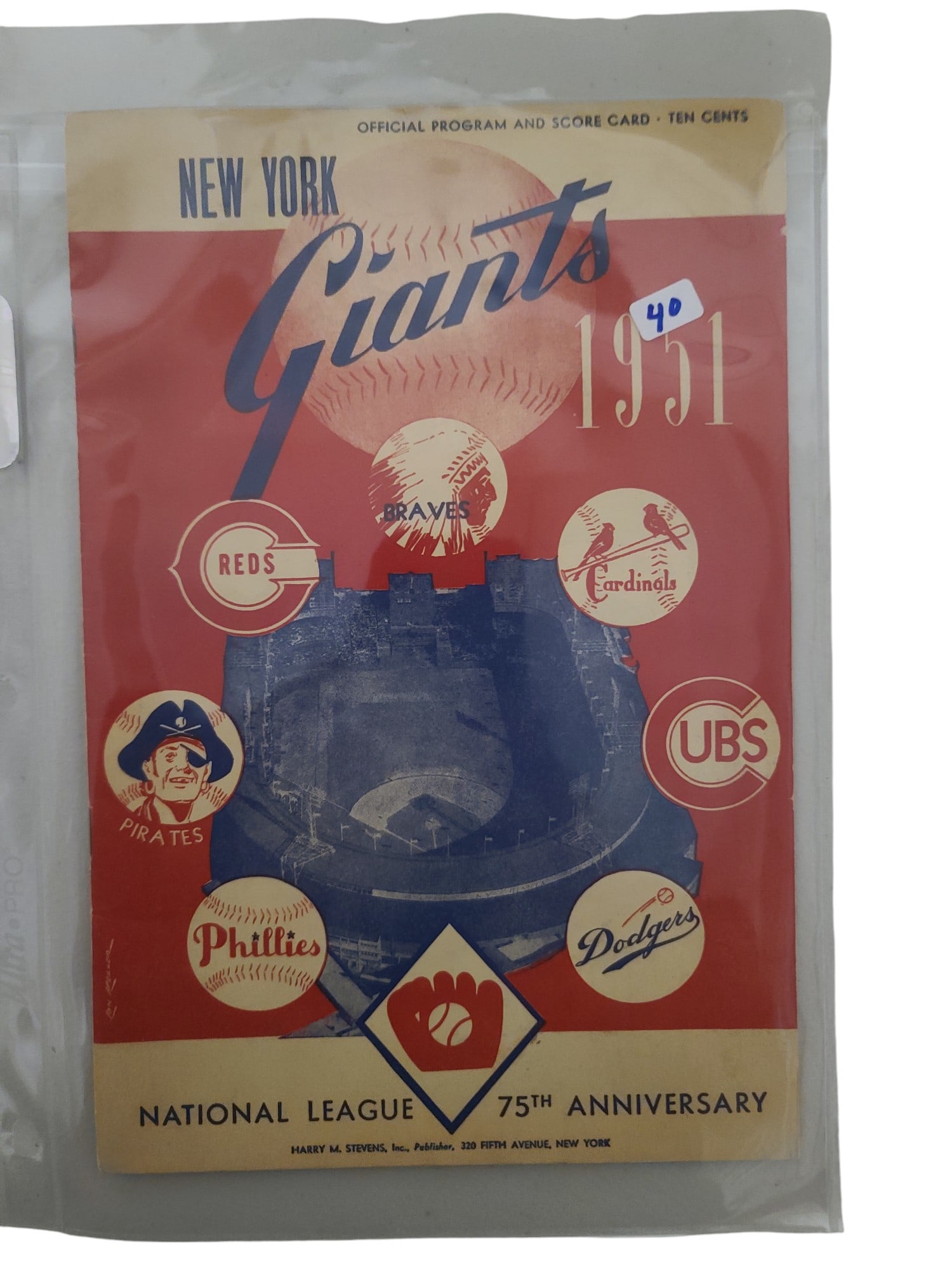 vintage 1951 New york giants offical program and score card (1 of 2)