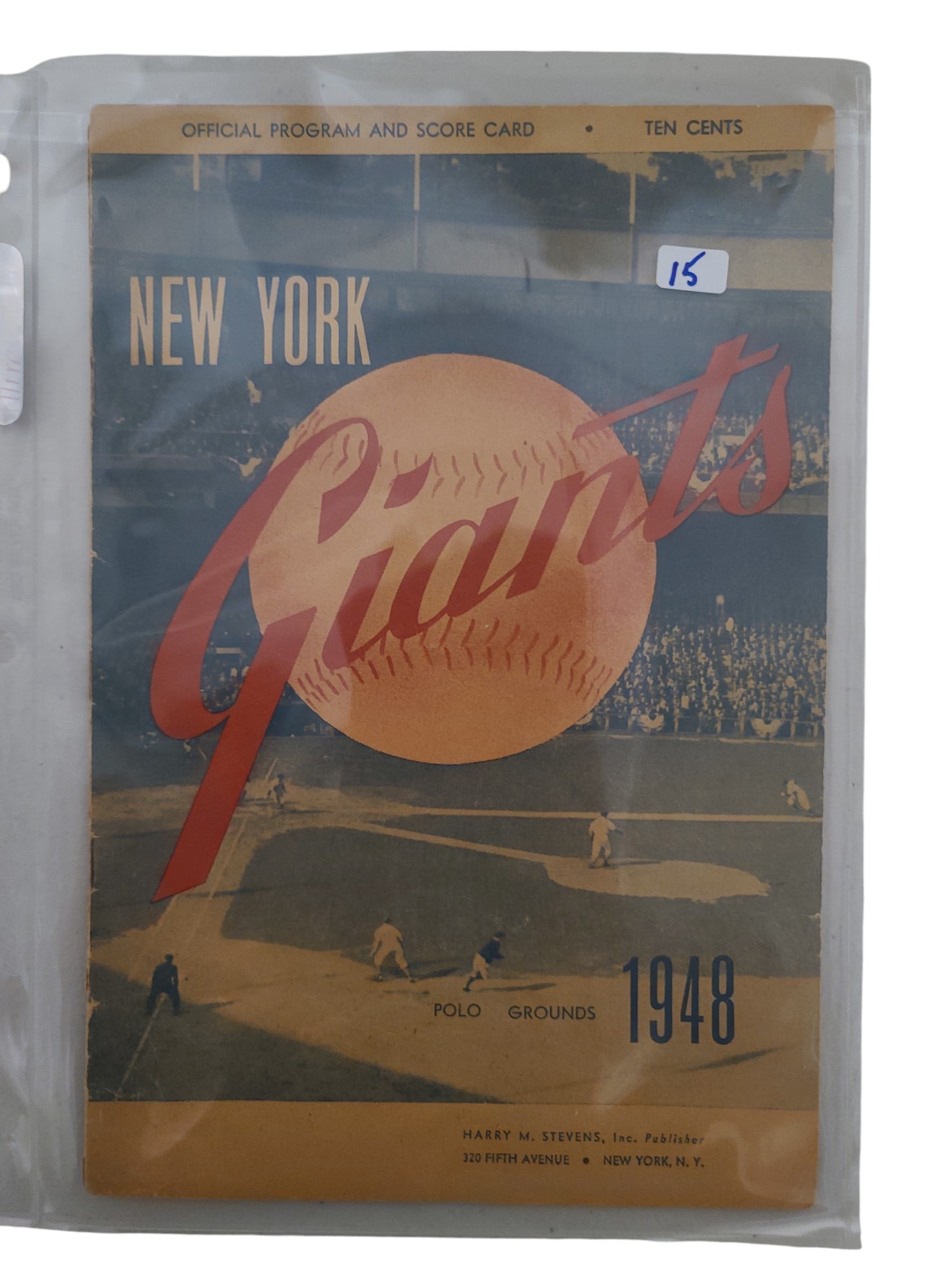 Vintage 1948 New york giants offical score card and program (1 of 2)