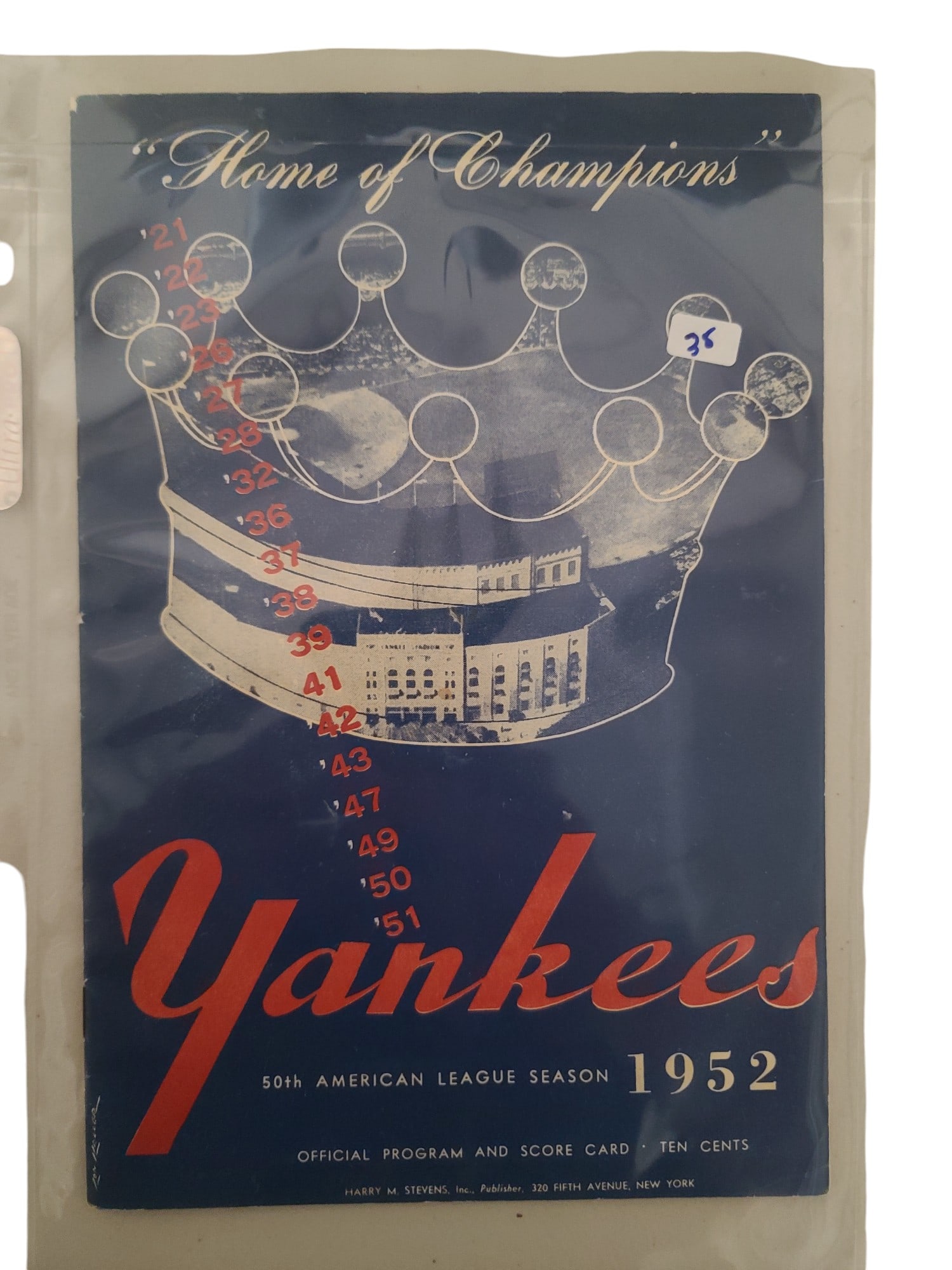 Vintage 1952 new york yankees offical scorecard and program (1 of 2)