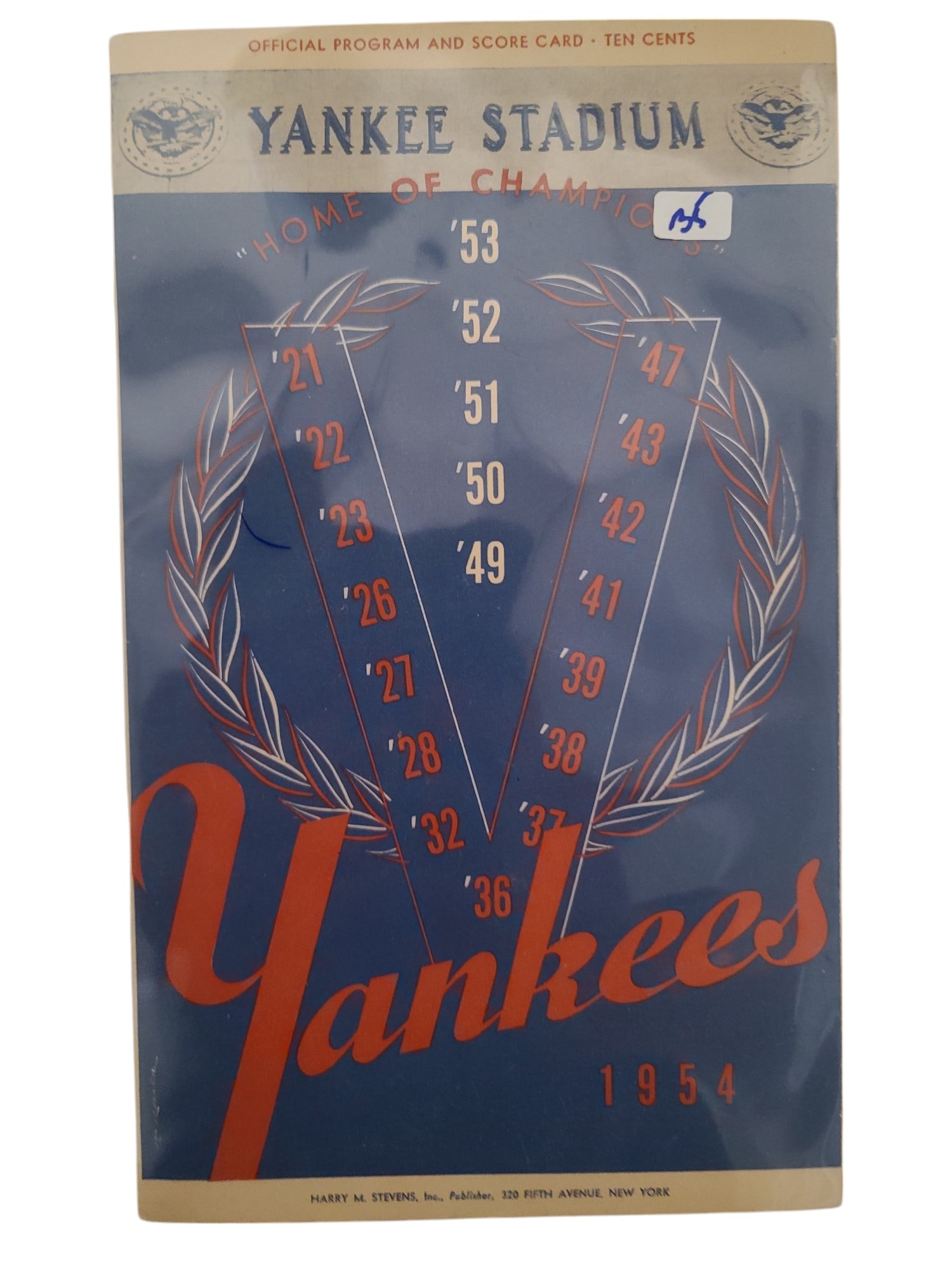 Vintage 1954 new york yankees offical scorecard and program (1 of 2)
