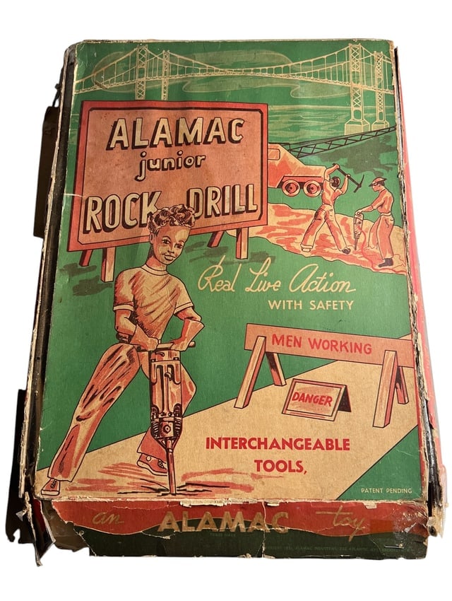 Vintage Alamac Junior Rock Drill Toy in Original Box (1 of 3)