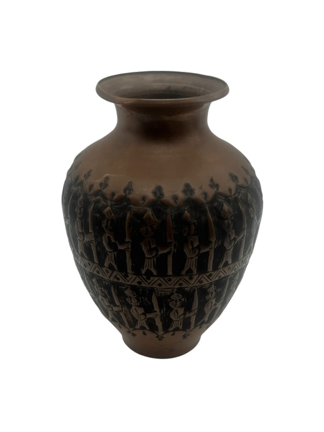 Antique Greek Terracotta Vase with Black Figure Processional Scene, Attributed to Attic Style, Likel (1 of 3)