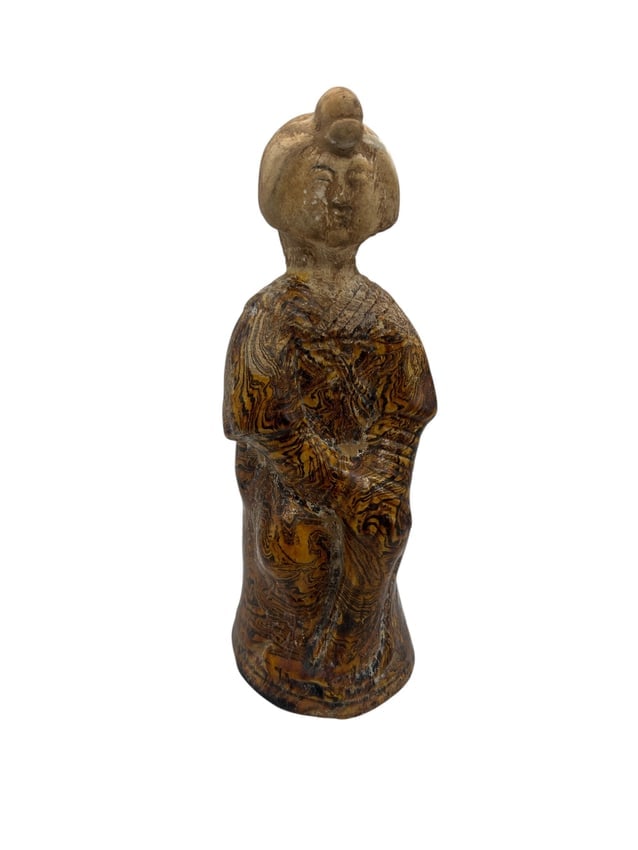 Antique Chinese Tomb Guardian Figure - Han Dynasty Style - Collectible Ceramic Art (1 of 3)