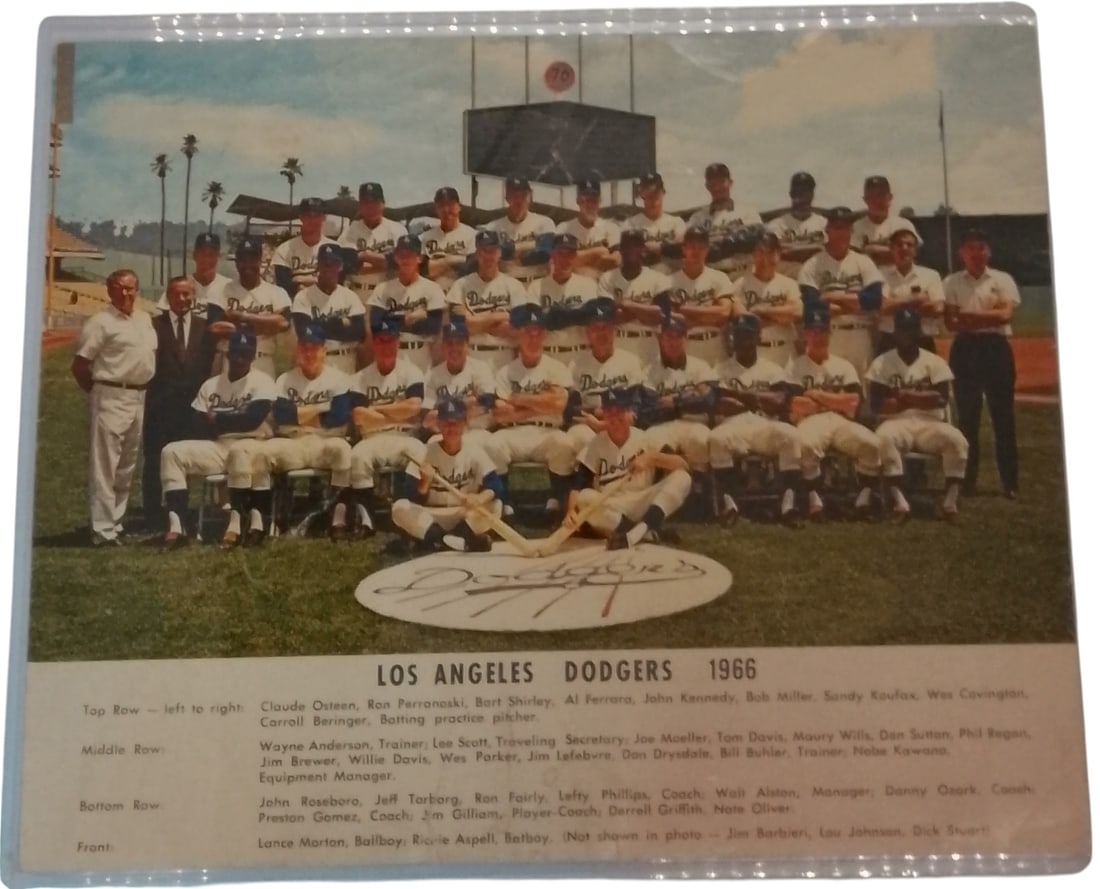 1966 Los Angeles Dodgers Color Team Postcard: 1966 Los Angeles Dodgers Color Team Postcard