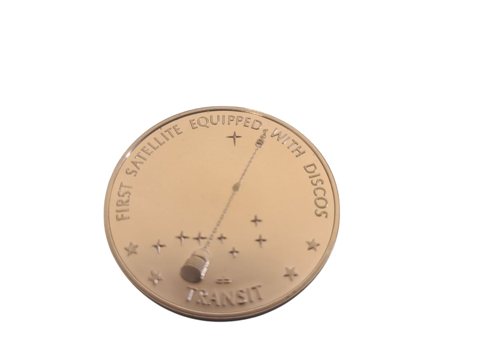 NASA First Satellite Equipped with Discos Transit Bronze Coin: Don't miss this rare opportunity to acquire a mysterious collectable of authentic NASA items, sourced directly from the estate of Charles Bell. Each item in this exclusive lot is guaranteed genuine an