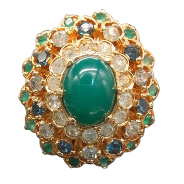 Vintage Panetta Imperial Jade Cocktail Ring (1 of 2)
