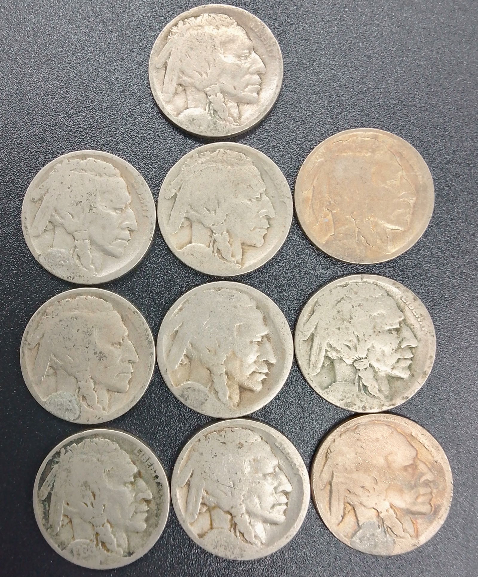 10 Pack of assorted Buffalo Nickels (1 of 2)