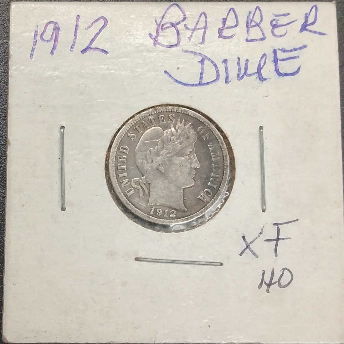 1912 Barber Dime - XF 1+0 (1 of 3)