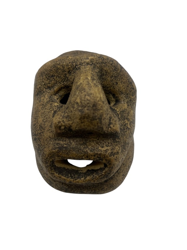 Ancient Stone Carved Face Mask â€“ Primitive Artisan Craftsmanship (1 of 5)