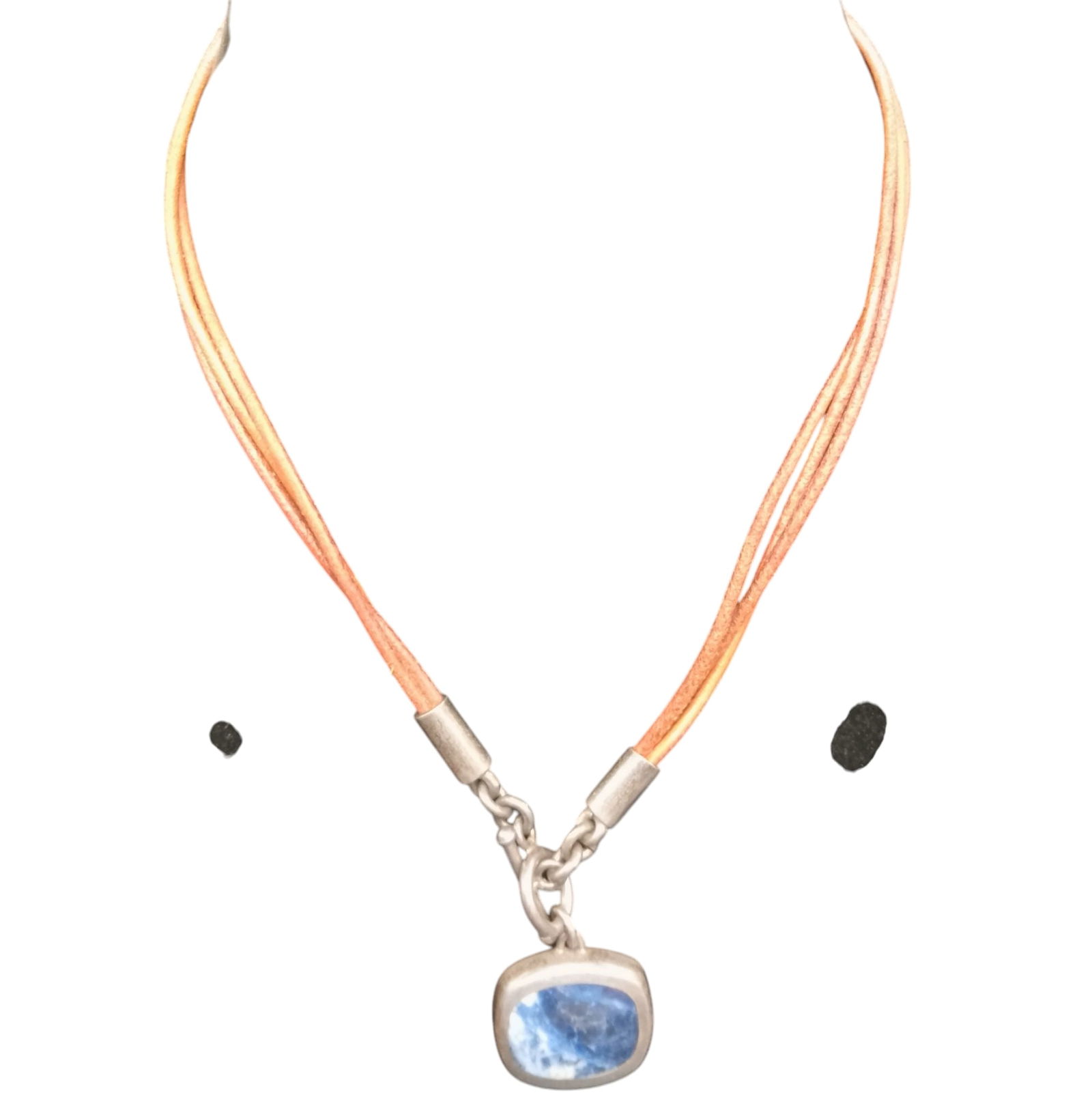 Vintage Mexican Blue Lapis Lazuli .925 Sterling Silver Slide Pendant ATI (1 of 3)