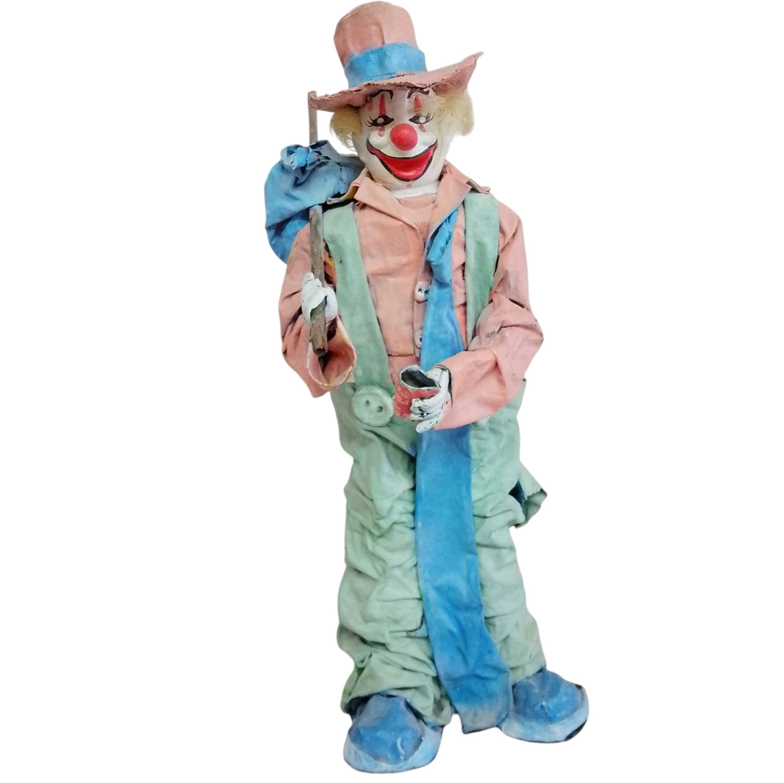 Pastel Colored Hobo Clown Doll: Pastel Colored Hobo Clown Doll Approx. 18 1/2in. Tall