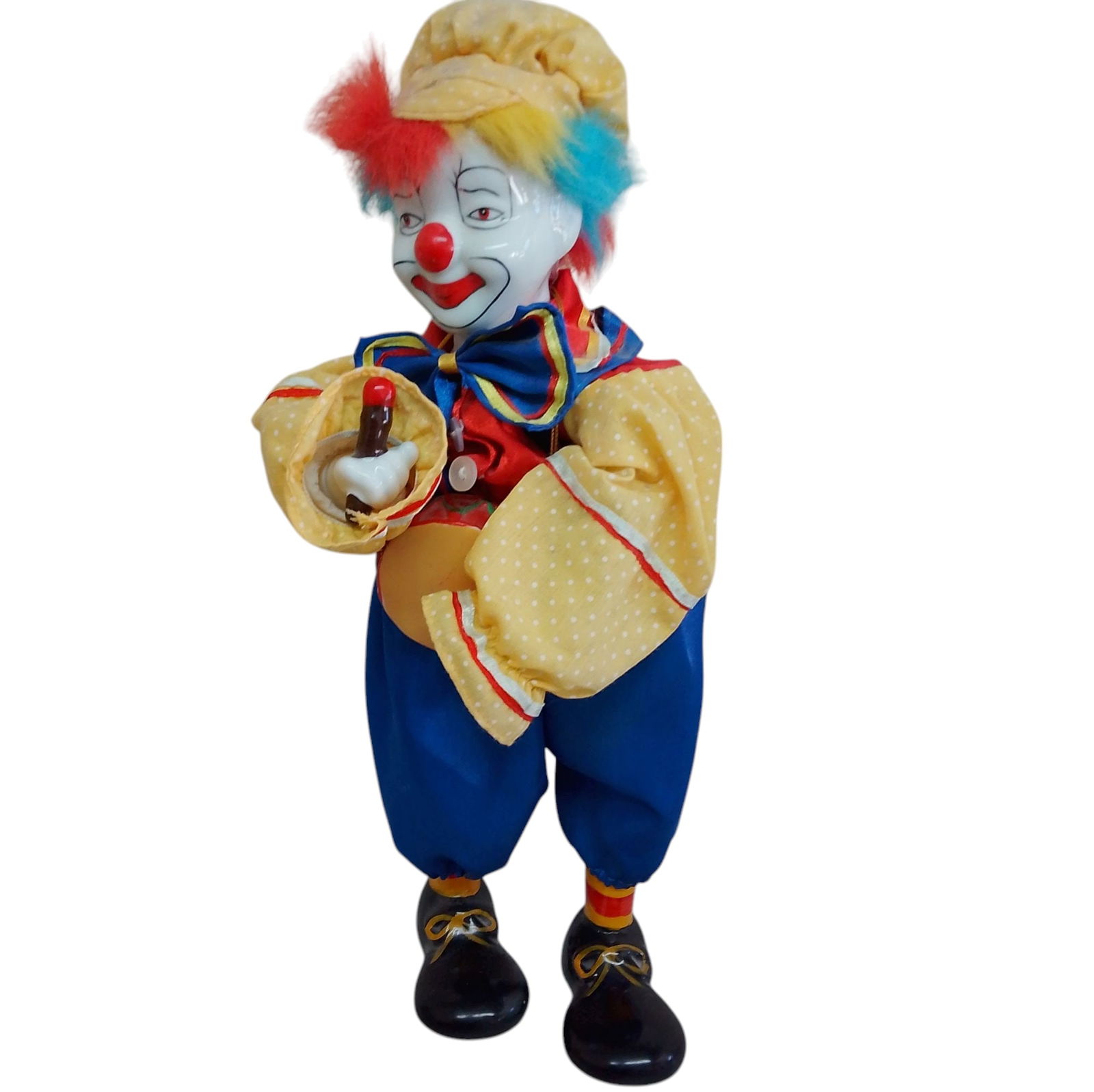 Vintage Musical Ceramic Singer Clown Doll: Vintage Musical Ceramic Singer Clown Doll Approx. 16 1/4in. Tall