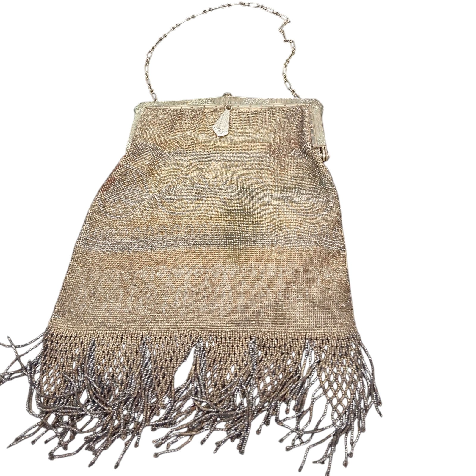 Vintage French Cut Steel Beaded Bag Purse (1 of 4)