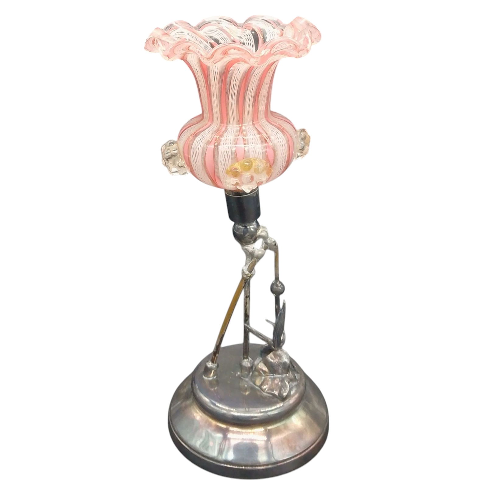 Pink Stripe Flower Lamp (1 of 6)