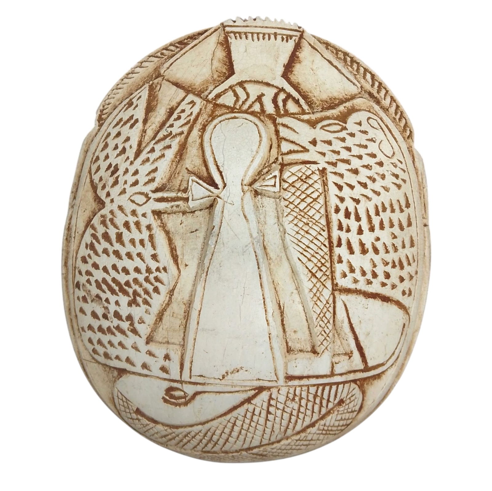 Weathered Ancient Egyptian Antique Pharaonic Kings Amulet With Hieroglyphics: Kings Amulet With Hieroglyphics. Weathered Ancient Egyptian Antique Pharaonic Kings Amulet With Hieroglyphics Approx. OAL: 4 1/8in.