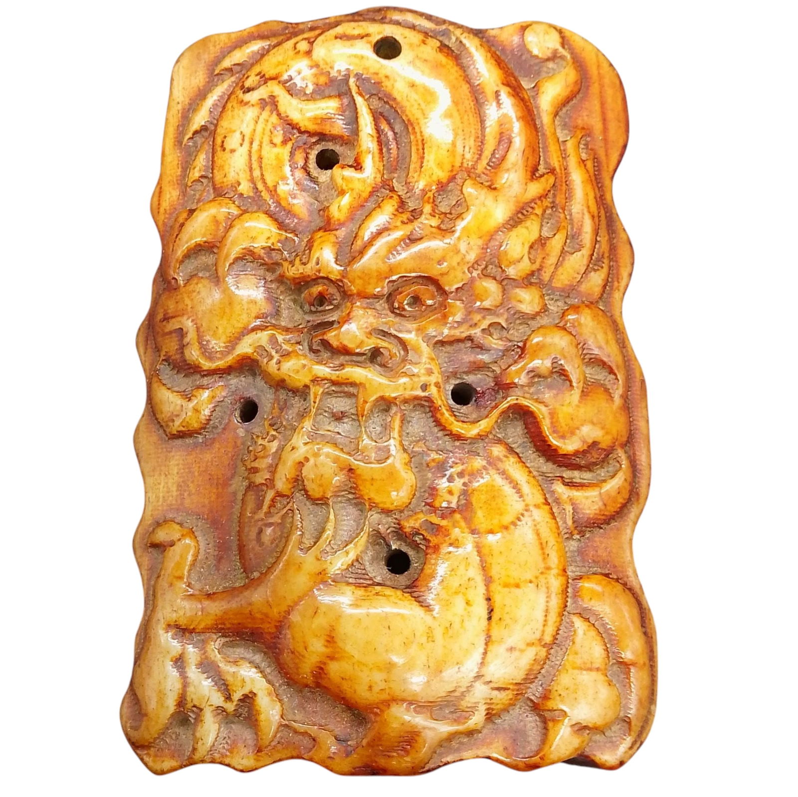 Chinese Hand Carved Feng Shui Animal Dragon Statue Amulet Pendant (1 of 3)