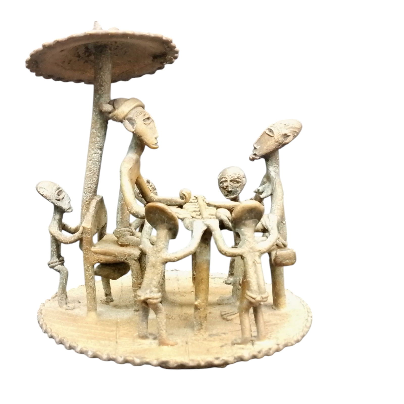 Ashanti Kuduo African Cast Bronze Container LID ONLY to Funerary Vessel Tribal (1 of 4)