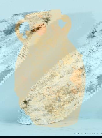 TURKISH MEDITERRANEAN POTTERY CORAL ENCRUSTED JAR: GREEK OR TURKISH MEDITERRANEAN POTTERY CORAL ENCRUSTED JAR. Height: 19 1/2 in. by Width: 13 in. by Depth: 13 in.