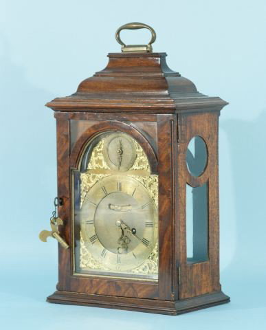 ENGLISH CARRIAGE CLOCK BY CARMICHAEL, CIRCA 1770: ENGLISH CARRIAGE CLOCK BY JOHN CARMICHAEL, GREENOCK. CIRCA 1770. Height: 20 in. by Width: 11 in. by Depth: 7 in.