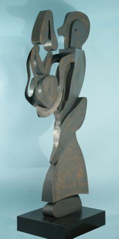 JOSE LUIS CUEVAS "AUGUSTE BOLTE" STEEL SCULPTURE: JOSE LUIS CUEVAS "AUGUSTE BOLTE" CUT STEEL SCULPTURE. Height: 82 in. by Width: 34 in. by Depth: 22 in.