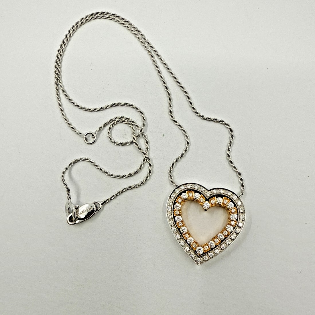DAMIANI "Belle Epoque" Double Heart Necklace Diamond (1 of 9)