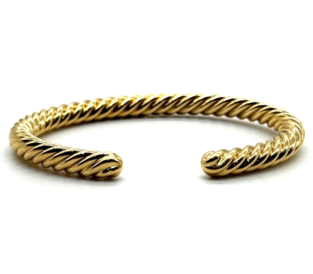 David Yurman Cable Cuff Bracelet 18K Yellow Gold, 6mm (1 of 4)