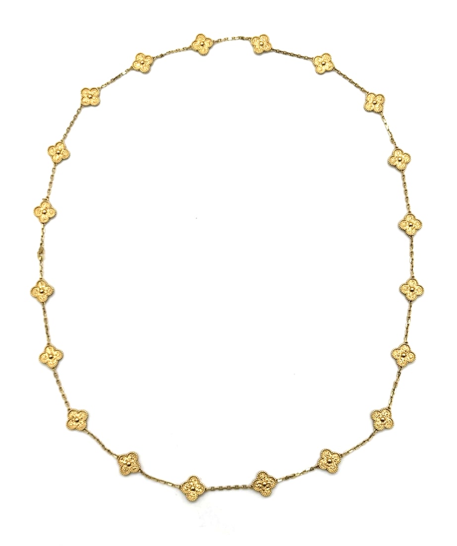 Rare Vintage 20 Motifs Alhambra Van Cleef and Arpels Necklace 18kt Yellow Gold (1 of 6)